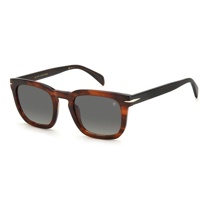 DAVID BECKHAM Men's Sunglasses DB-7076-S-EX4 — Acetate Brown Frame, Grey Degraded Lenses, 50/23/145 mm