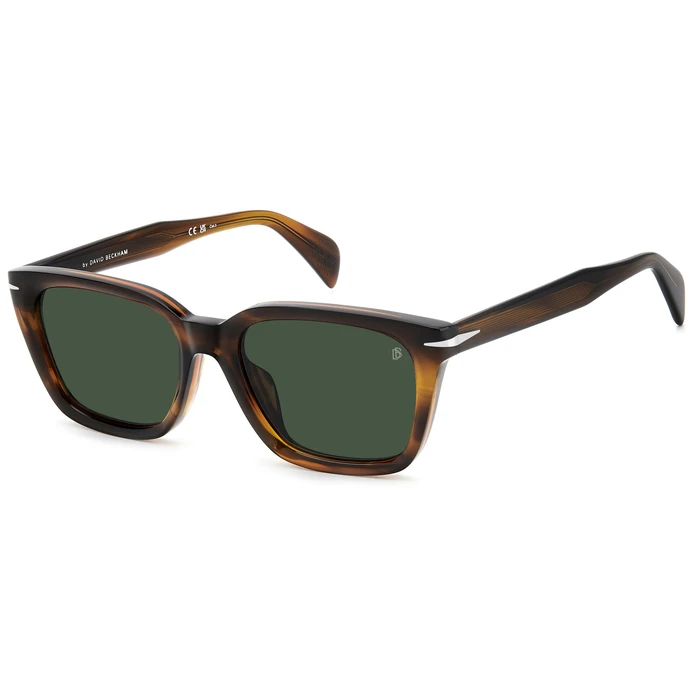DAVID BECKHAM DB7135/F/S/EX4 Men's Sunglasses - Tortoise Acetate Frame, Green Lenses, 55/19/150, Category 3