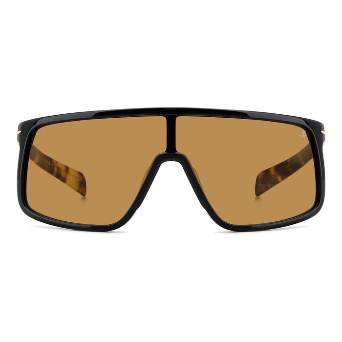 DAVID BECKHAM Men's Sunglasses DB99VISORWR7 - Black Acetate Frame, Brown Lenses (Category 2, UV400)