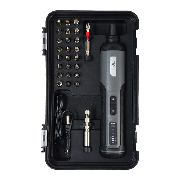 Σετ Κατσαβίδι Μπαταρίας Deli με Μύτες Dc161, LED Φακός, 2000mAh