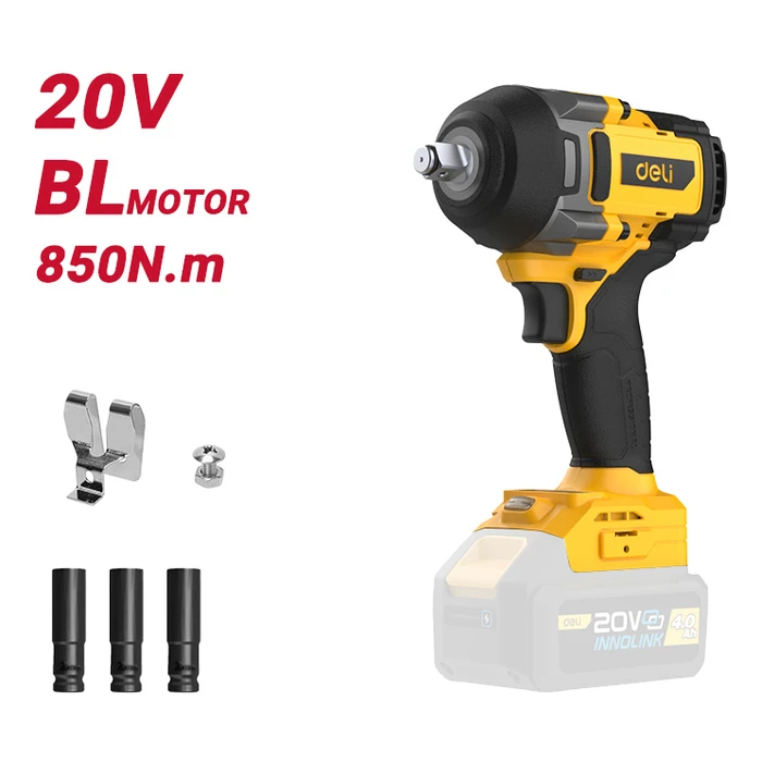 DELI DC234Z Brushless Μπουλονόκλειδο Μπαταρίας 20V Solo 1/2" 850N.m