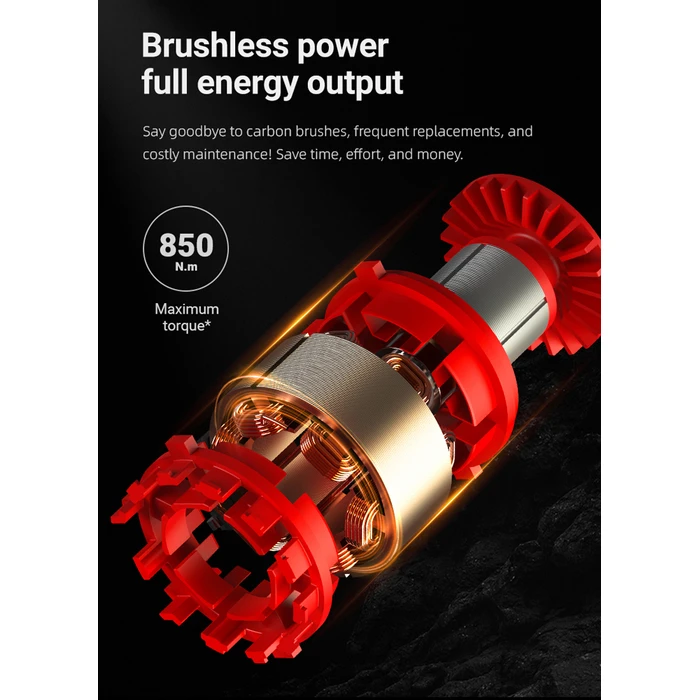 DELI DC234Z Brushless Μπουλονόκλειδο Μπαταρίας 20V Solo 1/2" 850N.m