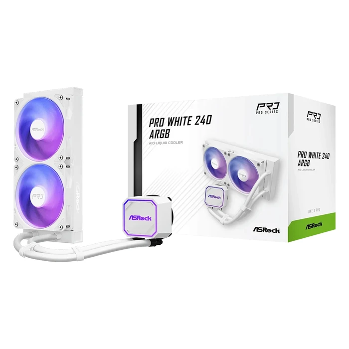 Computer Components AsRock Pro 240 ARGB White Liquid CPU Cooler