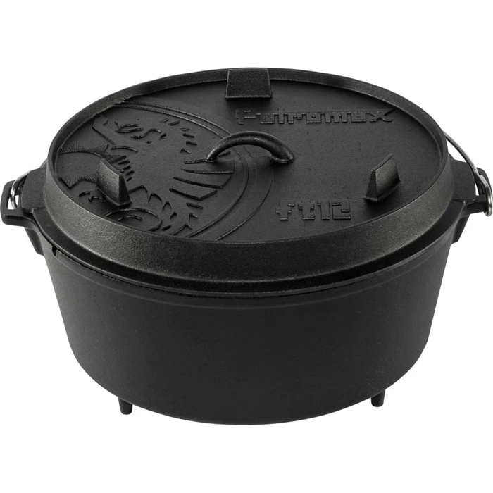 Πυρίμαχα σκεύη & γάστρες Petromax Feuertopf ft12 μαντεμένιο Dutch Oven 14L με πόδια και καπάκι-τηγάνι