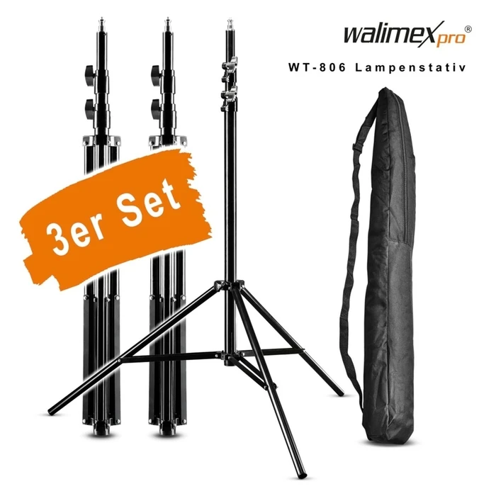 Βάση Φωτισμού Studio Walimex pro WT-806 Lampenstativ 256cm 3er Set