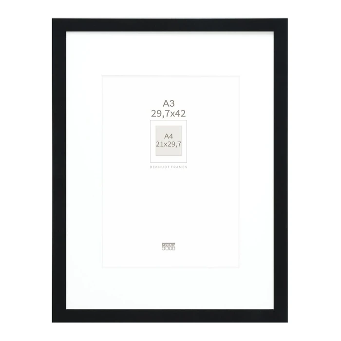 Κορνίζα τοίχου Deknudt S66KF2 P1 DIN A3 29,7x42 Ξύλινη Μαύρη με Passepartout