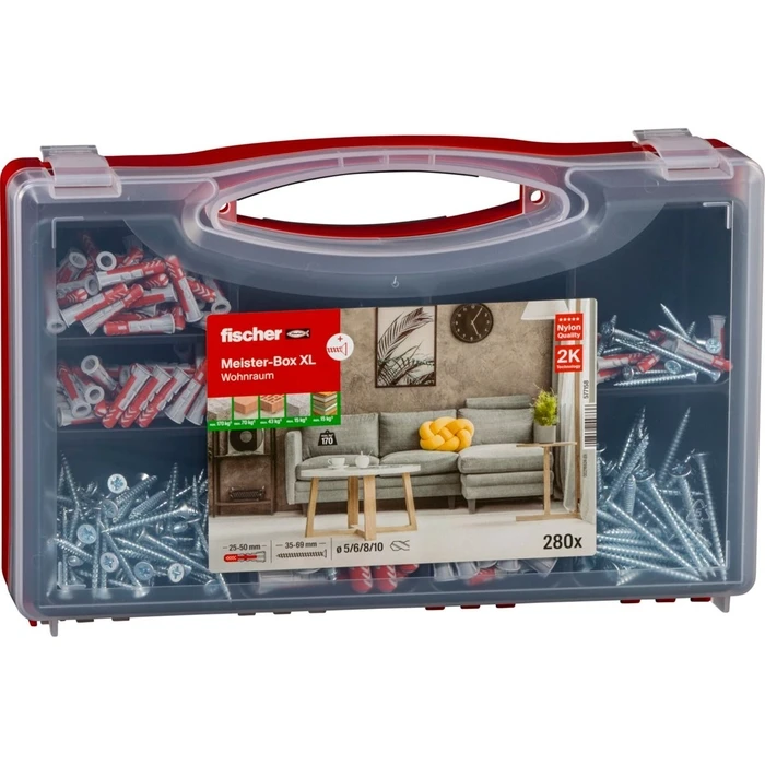 Υλικά στερέωσης Fischer Meister-Box XL Wohnraum + S με βύσματα DuoPower, 280 τεμάχια, refillable box
