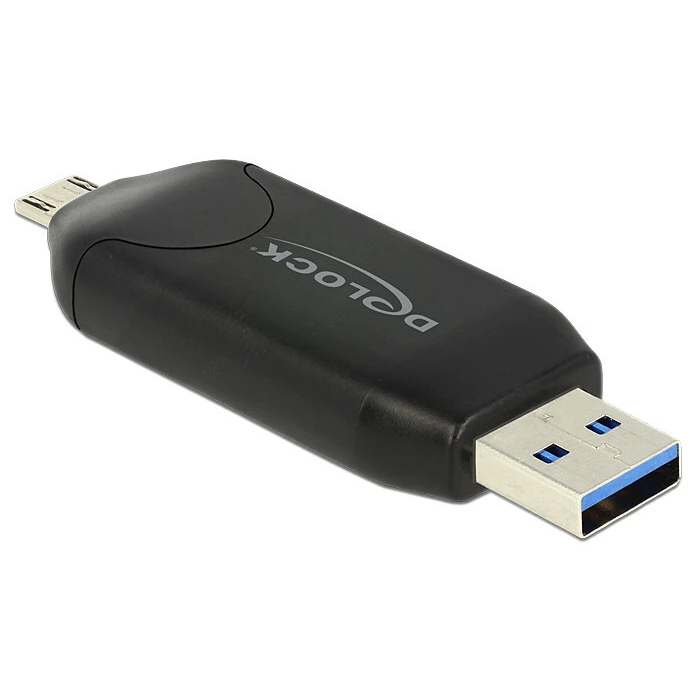 Card Reader Delock USB3.0 A +micro B To SD SDHC MMC micSD OTG