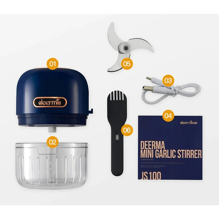Deerma JS100 Πολυκόπτης Multi 40W με Δοχείο 150ml Μπλε