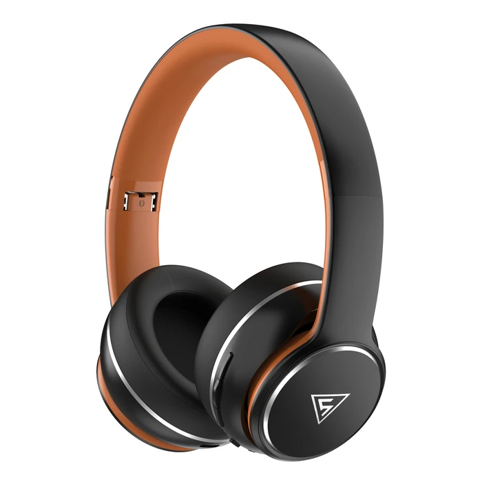 Headphones Doqaus DESIGN 3, ασύρματα & ενσύρματα, Φ40mm, 600mAh, Μαύρα/καφέ