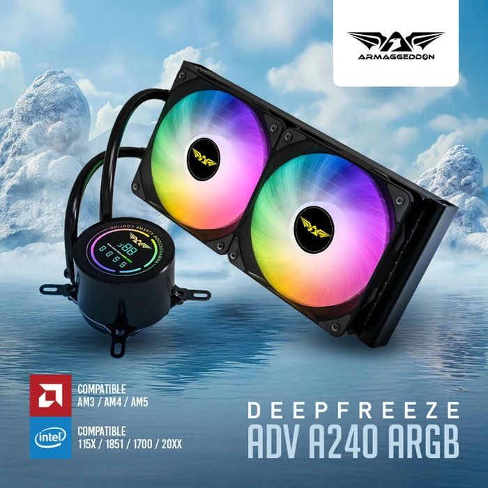 Armaggeddon A240 Υδρόψυξη AIO CPU 240mm με 2x120mm ARGB ανεμιστήρες