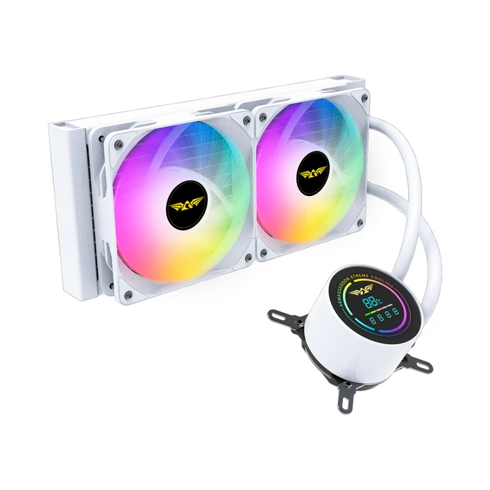 Armaggeddon DF-ADV-A240ARGB-W AIO CPU Liquid Cooler 240mm with 2x120mm ARGB Fans White