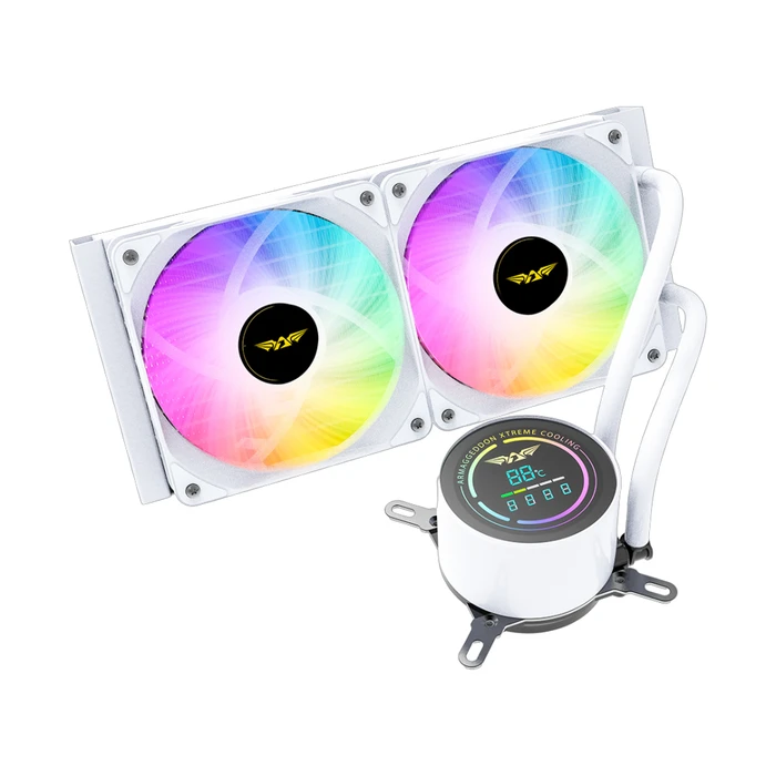 Armaggeddon DF-ADV-A240ARGB-W AIO CPU Liquid Cooler 240mm with 2x120mm ARGB Fans White
