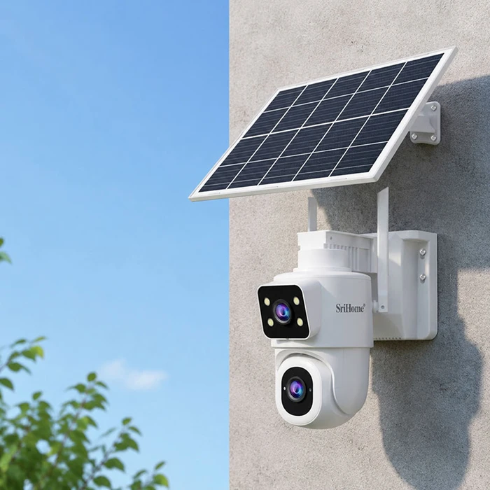 SRIHOME (Sricam) DH010 4G LTE Dual‑Lens 4MP (2×1080p) Battery Solar Outdoor IP66 Camera