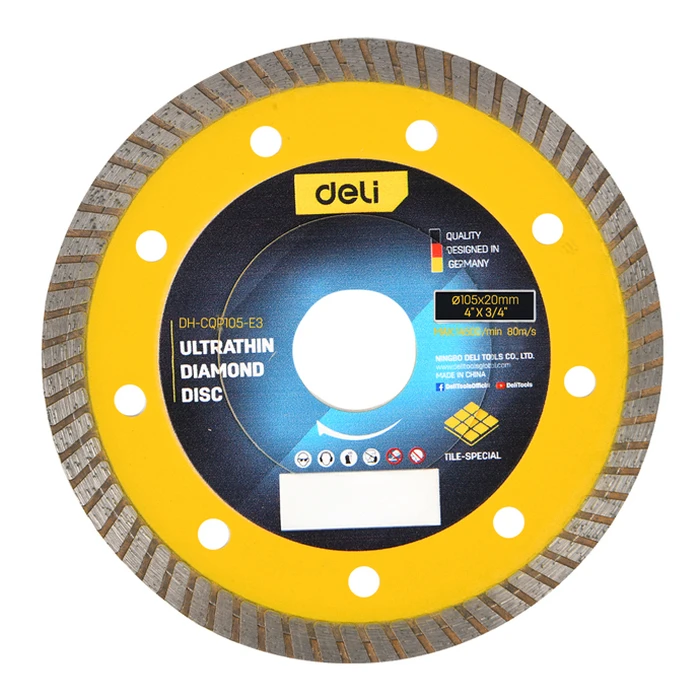 DELI Δίσκος Κοπής Διαμαντέ 105mm Ultrathin Δομικών Υλικών DH-CQP105-E3