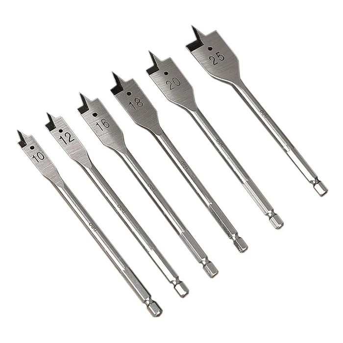 Τρυπάνια Deli Φτερού DH-Mbz006-Ed1 για Ξύλο, Χάλυβας 10/12/16/18/20/25Mm, Εξάγωνο, 6Τμχ