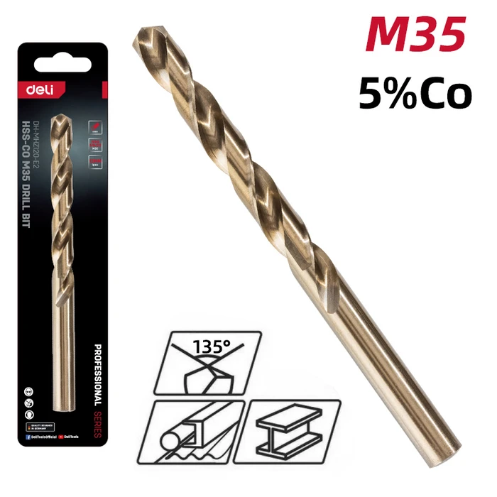 Τρυπάνι Deli DH-Mhz120-E2 για Μέταλλο, M35 Hss 5% Κοβαλτίου, Din 388, 12X151Mm