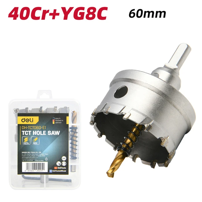 Ποτηροπρίονο Deli DH-Tct060-E1 για Μέταλλο/Inox, 60Mm Διάμετρος