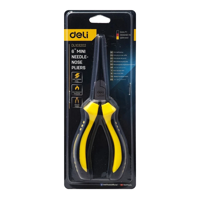 Μυτοτσίμπιδο Deli Ίσιο Dl103202 με Αντιολισθητικές Λαβές, 150Mm