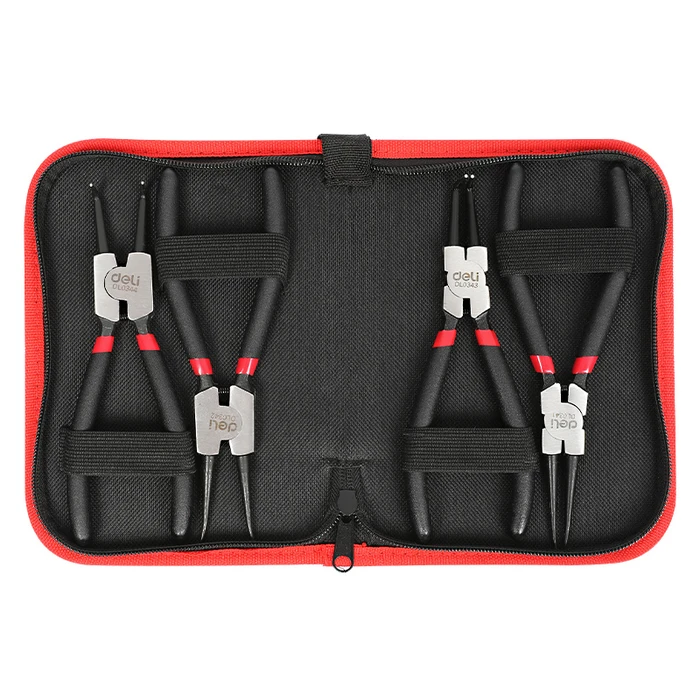 Ασφαλειοτσίμπιδα Deli Σετ Dl104407 με Θήκη, 175Mm, 4Τμχ