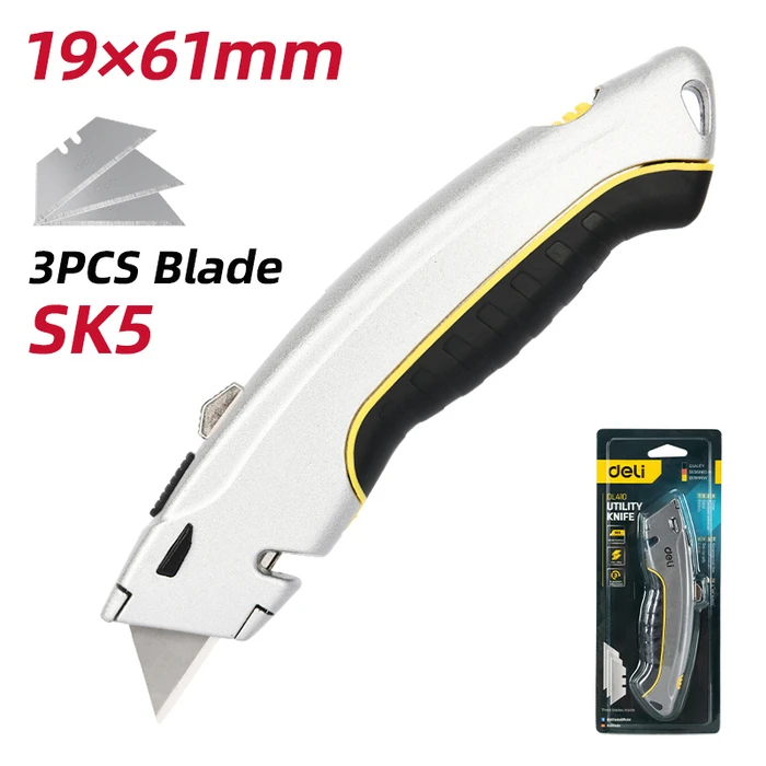 Κοπίδι Deli Κοπίδι Dl410 με Ανταλλακτικές Λεπίδες, Μεταλλικό, 19Mm, Γκρι