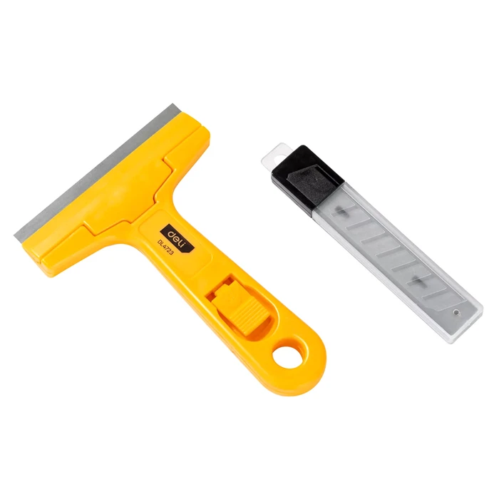 Deli Ξύστρα Χειρός Dl4723 Με Ανταλλακτικές Λάμες, 100mm, Κίτρινη