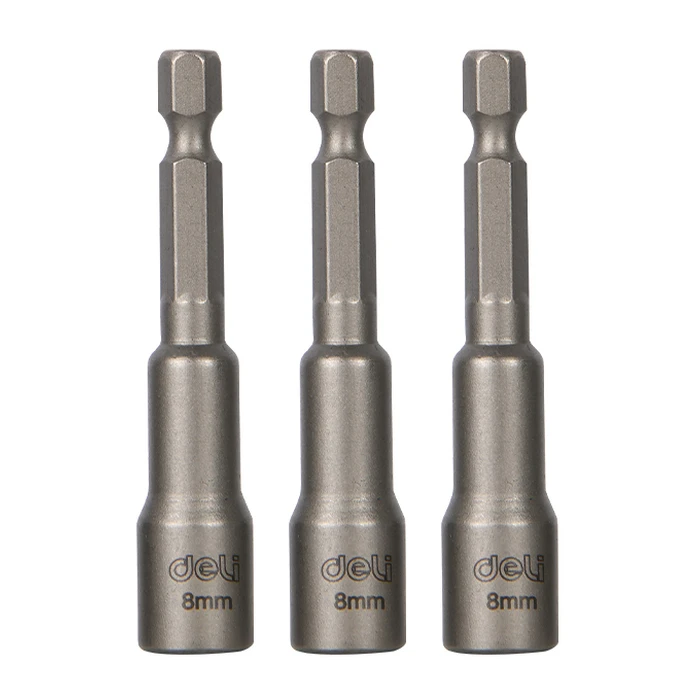 Σετ Καρυδάκια Deli Dl4808T για Δραπανοκατσάβιδο, Μαγνητικά, 8Mm, Εξάγωνα, 3Τμχ