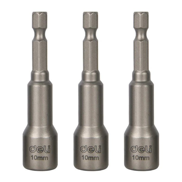 Σετ Καρυδάκια Deli Dl4810T για Δραπανοκατσάβιδο, Μαγνητικά, 10Mm, Εξάγωνα, 3Τμχ