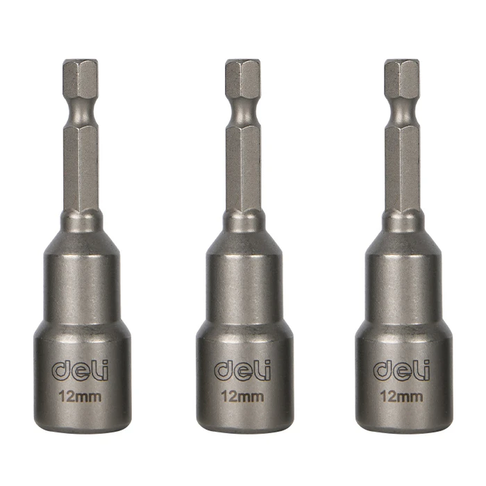 Σετ Καρυδάκια Deli Dl4812T για Δραπανοκατσάβιδο, Μαγνητικά, 12Mm, Εξάγωνα, 3Τμχ