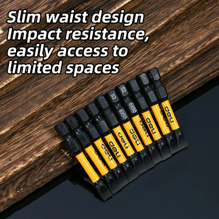 Μύτες Κατσαβιδιού Deli Dl501005Z για Δραπανοκατσάβιδο, Ίσιες, Sl6X50Mm, 10Τμχ