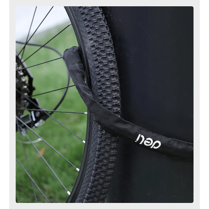 Κλειδαριά Ποδηλάτου Deli με Κλειδί Dl508021, Φ4Mm, 1M, Μαύρη