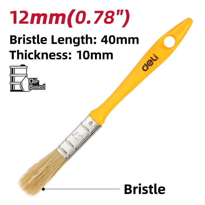 Πινέλο Βαφής Deli Dl509131 με Φυσικές Τρίχες, Πλαστική Λαβή, 12Mm