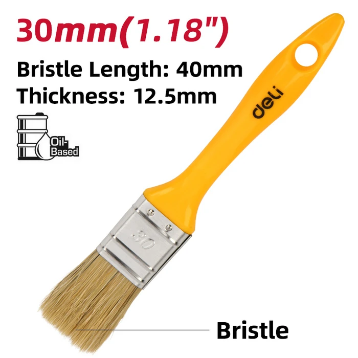 Πινέλο Βαφής Deli Dl509133 με Φυσικές Τρίχες, Πλαστική Λαβή, 30Mm