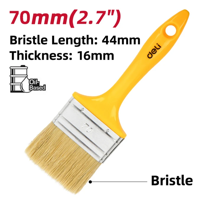Πινέλο Βαφής Deli Dl509137 με Φυσικές Τρίχες, Πλαστική Λαβή, 70Mm