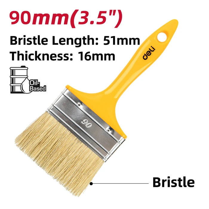 Πινέλο Βαφής Deli Dl509138 με Φυσικές Τρίχες, Πλαστική Λαβή, 90Mm