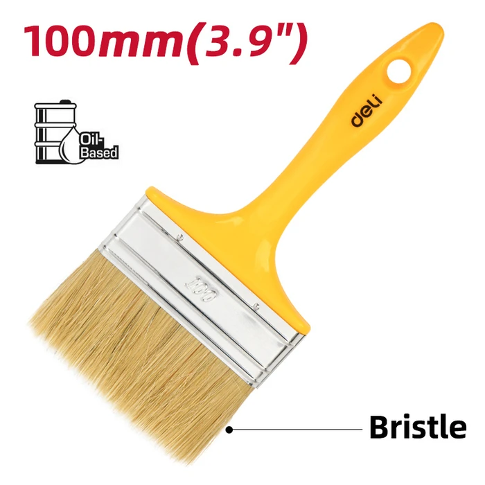 Πινέλο Βαφής Deli Dl509139 με Φυσικές Τρίχες, Πλαστική Λαβή, 100Mm