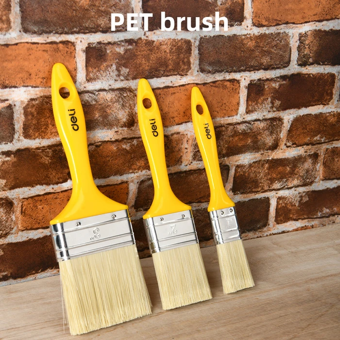 Σετ Πινέλα Βαφής Deli Dl509157 με Συνθετικές Τρίχες, Πλαστική Λαβή, 25/50/75Mm, 3Τμχ