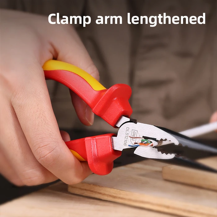 Μυτοτσίμπιδο Deli Ίσιο Ηλεκτρολόγου Dl512106 με Αντιολισθητικές Λαβές, Vde 1000V, 160Mm