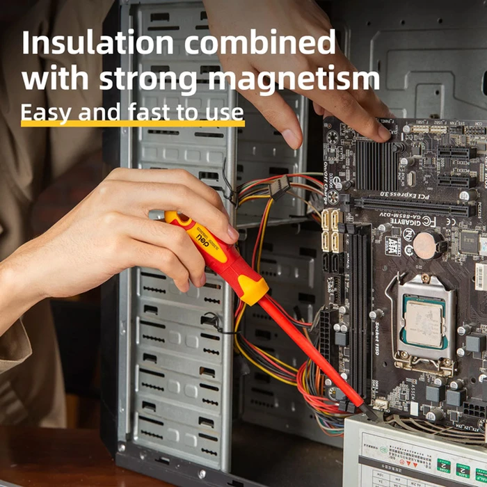 Κατσαβίδι Ηλεκτρολόγου Deli DL5151251, μαγνητικό, 5.5x125mm, VDE 1000V