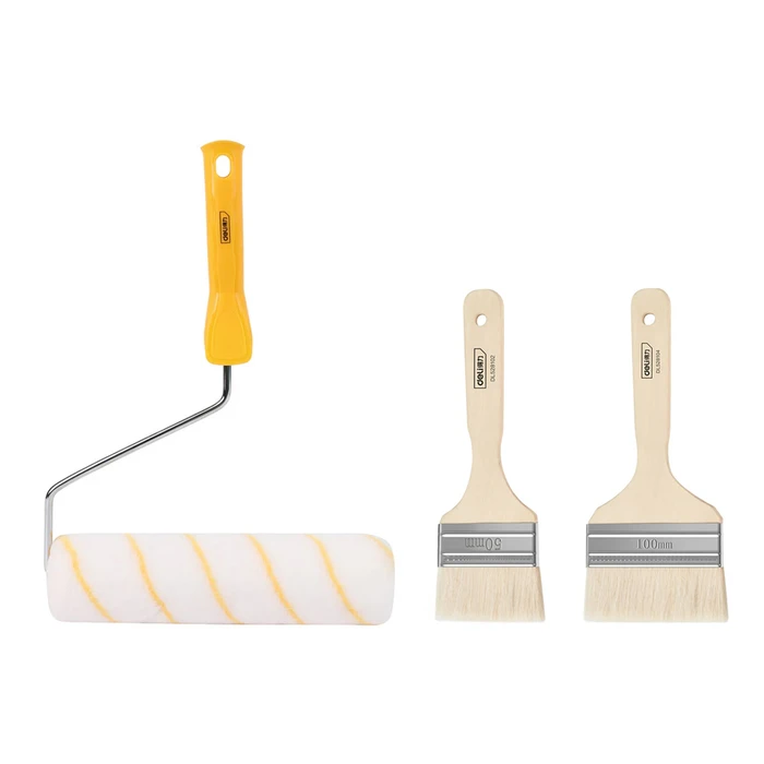 Σετ Βαφής Deli Dl528003, Ρολό με Λαβή/2X Πινέλα, 230Mm, 50/100Mm, 3Τμχ