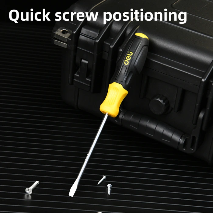 Κατσαβίδι Deli Ίσιο Dl6331001N με Αντιολισθητική Λαβή, Μαγνητικό, 3X100Mm