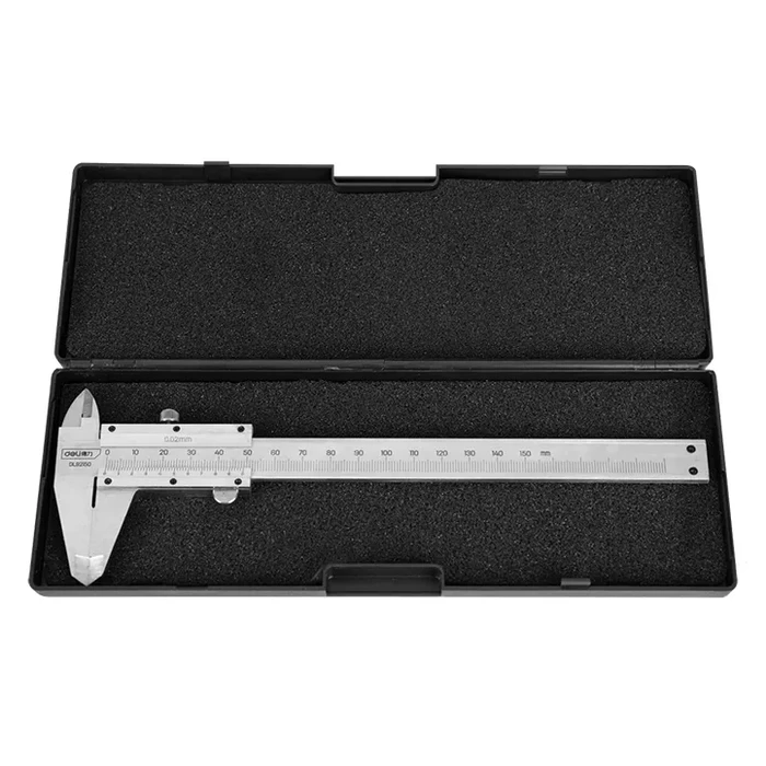 Deli Παχύμετρο Ακριβείας Dl92150 Με Θήκη Μεταφοράς, 150mm, Ασημί