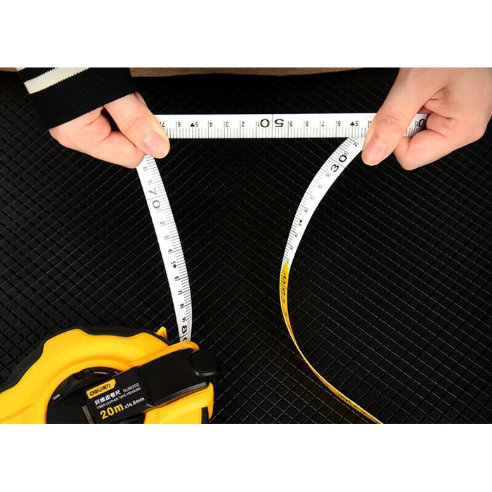 Μετροταινία Deli DL9920 με μηχανισμό αναδίπλωσης, fibreGlass Ταινία, 14.5mm x 20m