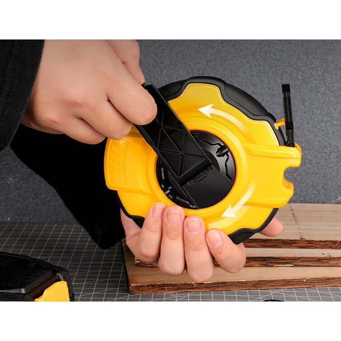 Μετροταινία Deli DL9920 με μηχανισμό αναδίπλωσης, fibreGlass Ταινία, 14.5mm x 20m