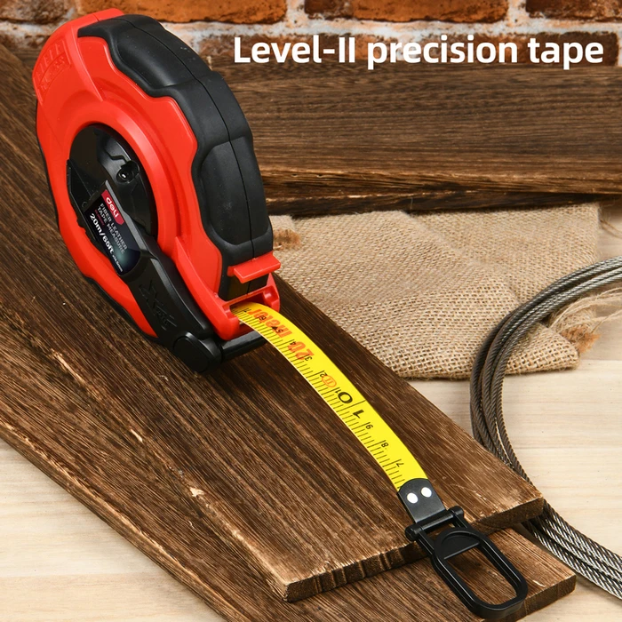 DELI μετροταινία DL9920Y 14.5mm x 20m fibreglass με μηχανισμό αναδίπλωσης