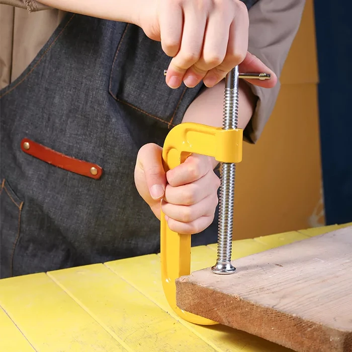 Deli Σφιγκτήρας Τύπου C Dl-G205 Με Μέγιστο ʼνοιγμα 125mm, Κίτρινος