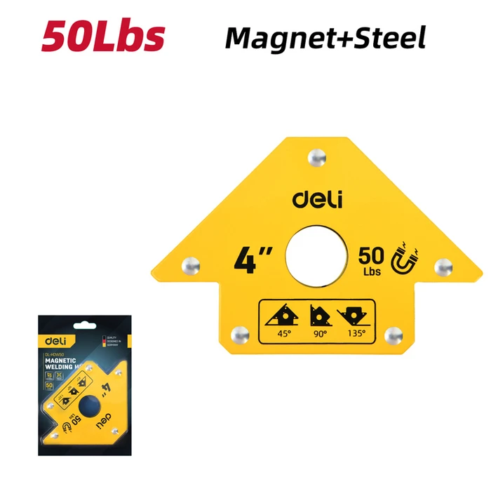 Μαγνητική Γωνία Συγκόλλησης Deli Dl-Hdw50 με 45°/90°/135° Γωνίες, 4", 22Kg
