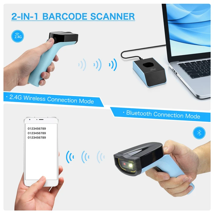 Barcode Scanner Netum DS7500 2D Wireless 2.4Ghz AUTOMATIC QR CODE