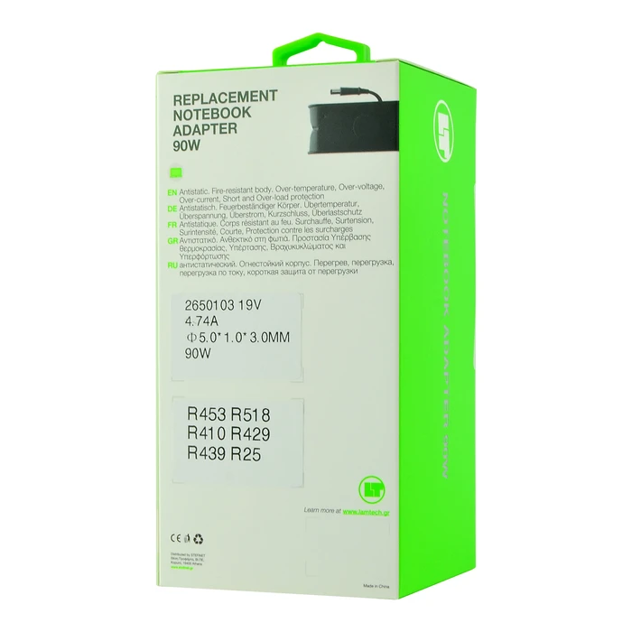 Φορτιστής Laptop 90W Lamtech Samsung 19V4,74A 5,0x1,0x3,0mm