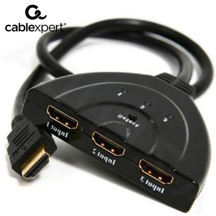 HDMI Switch Cablexpert INTERFACE 3 PORTS BUILD IN Cable
